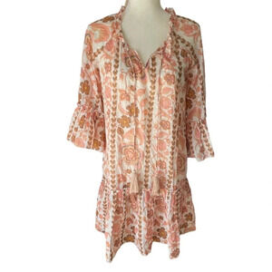 Debbie Katz South beach Floral Cover-Up Tiered Mini Dress